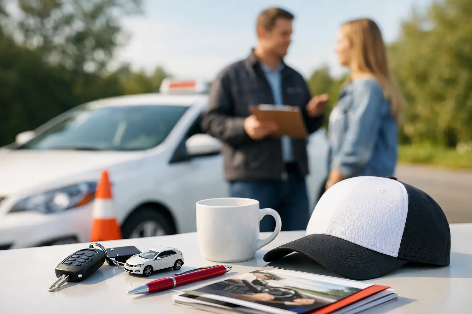 Werbemittel für Fahrschulen, die weiterfahren